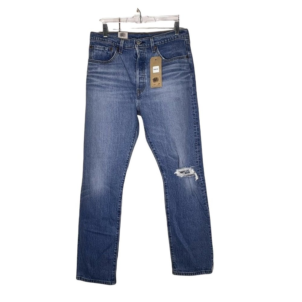 NWT Levis 501 mens jeans Distressed 31 X 30 Button Fly High Rise Straight Leg